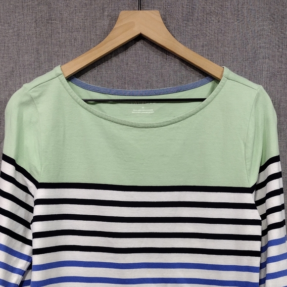 Authentic Talbots Tee - Gradient Stripe Women's M Multicolor Artsy Retro 90s Y2K - Picture 3 of 10